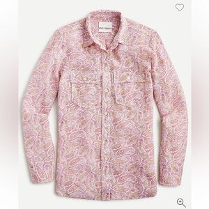 NWT J. Crew Classic fit Silk Long Sleeve Shirt in Beach Paisley Sz 6